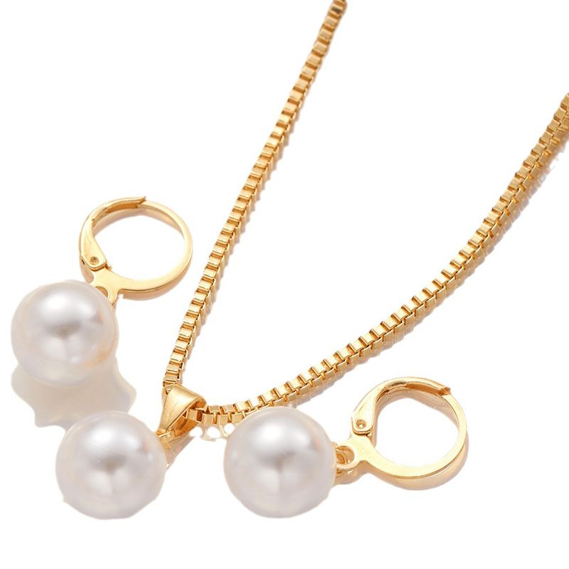 8pcs/Set Earrings Sets + Necklace Women Jewelry Clavicle Chain Creative Personality Cameo Earrings Fashion Accessories Pearl Pendants Valentine's Gifts Fashion Stunning Earrings For Beautiful Girls