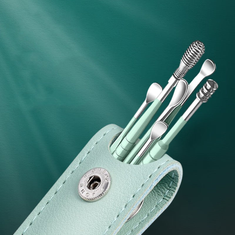 6Pcs Ear-digging artifact stainless steel ear-digging spoon ear-picking tool ear-digging spoon-digging ear cleaner earpick
