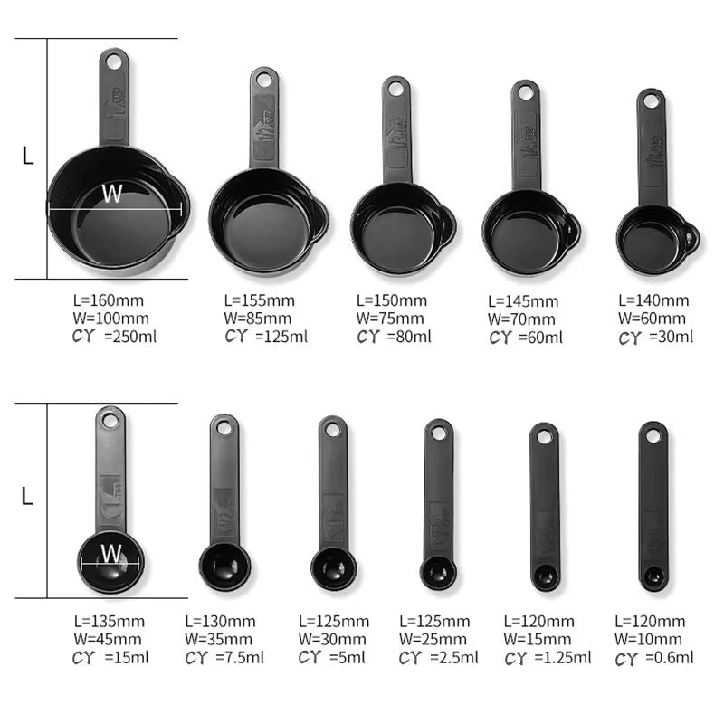 11pcs Measuring Tools Set Kitchen Measuring Spoon Measuring Cup Teaspoon Sugar Spoon Cake Baking Flour Measuring Cup Kitchen Spoon Baking Measuring Cup Accessories