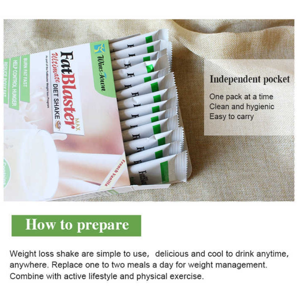 Wins Town Fatblaster Diet Shake Weight Loss Meal Replacement French Vanilla Flavor Fat Blaster