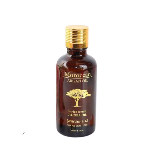 Moroccan Argan Oil Anti Aging 3 Tripe Serum Jojoba For all Skin with vitamin c serum