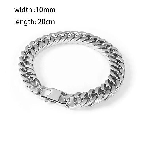 Men hand/wrist chain bracelet jewelry stainless steel cuban chain hand bracelet wrist bracelet jewelry hip hop rapper jewelry accessories