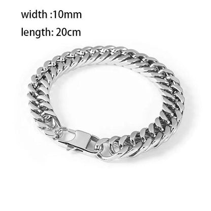 Men hand/wrist chain bracelet jewelry stainless steel cuban chain hand bracelet wrist bracelet jewelry hip hop rapper jewelry accessories