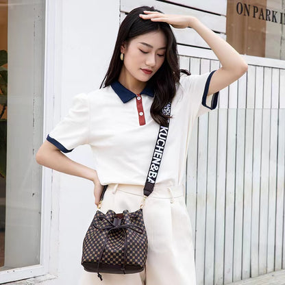 New fashion personality drawstring commuter bag Fashion trend single shoulder crossbody bag