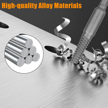 12Pcs Stud Screw Extractor Remover 1/4 Inch Hex Shank Damaged Bolt Easy Out Sets