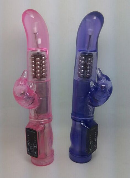 HW Transparent dolphin bead rotating stick massage vibrating stick women's erotic masturbation appliance G-spot stimulation massage stick sex product