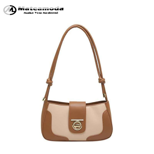Mateamoda Elegant Two-Tone Shoulder Bag Underarm Handbag Crossbody Bag