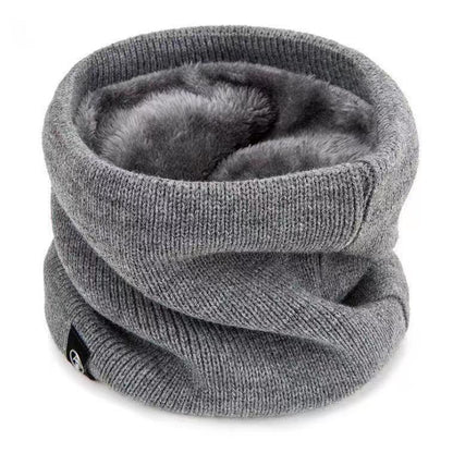 Unisex Solid Cashmere Plush Warm Winter Ring Scarf Women Men Knitted Full Face Mask Snood Neck Scarves Bufanda Thick Muffler New
