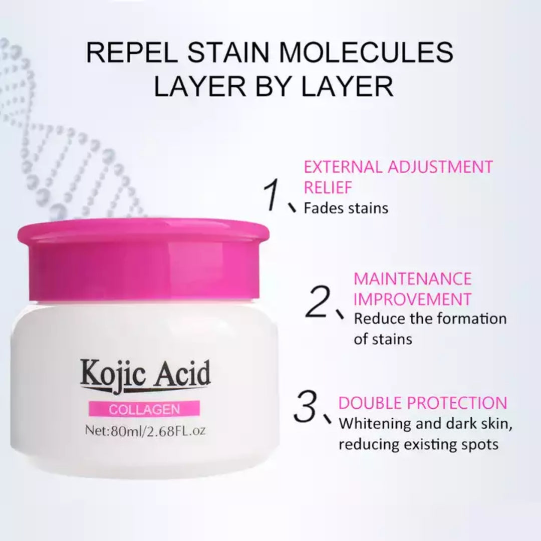 Kojic Acid & Collagen Whitening Cream, Brightening Moisturizing Firming Face