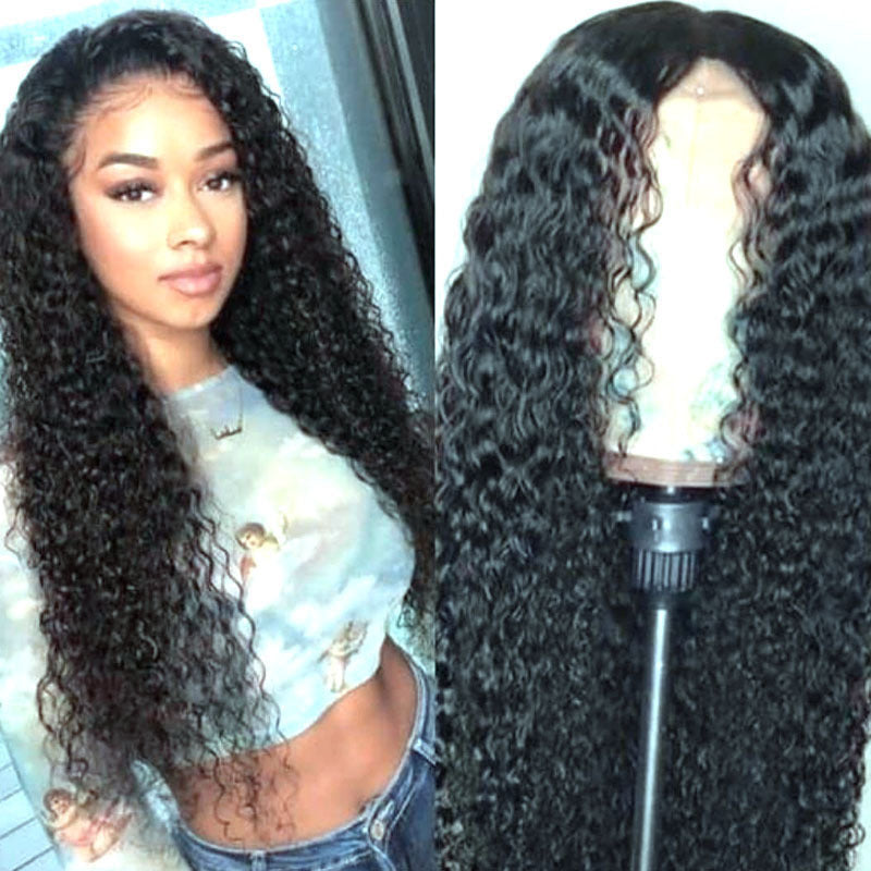 Wig ladies fashion long curly black wigs hair for women gift