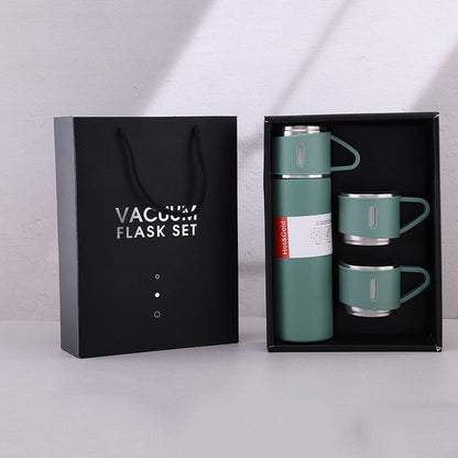304 stainless steel insulated cup tea cup, one cup with three lids, business gift box set, outdoor water cup