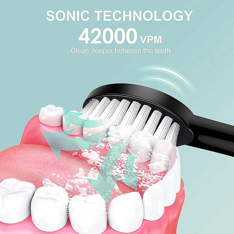 Electric Toothbrush With 4 Brush Heads Smart Timing Tooth Brush USB Rechargeable Teeth Clean Whitening Sonic Toothbrush With Replacement Head