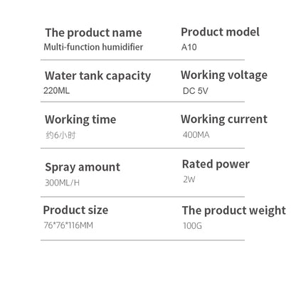 Humidifiers 220ml Air Humidifier Usb Portable Aroma Essential Oil Diffuser Electric Cool Mist Spray Color Night Light For Home Car