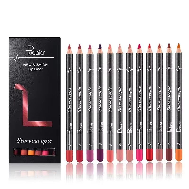 12 Colors Lip Liner Pencil Nude Matte Lipliner Moisturizing Waterproof Long Lasting Lipstick Liner