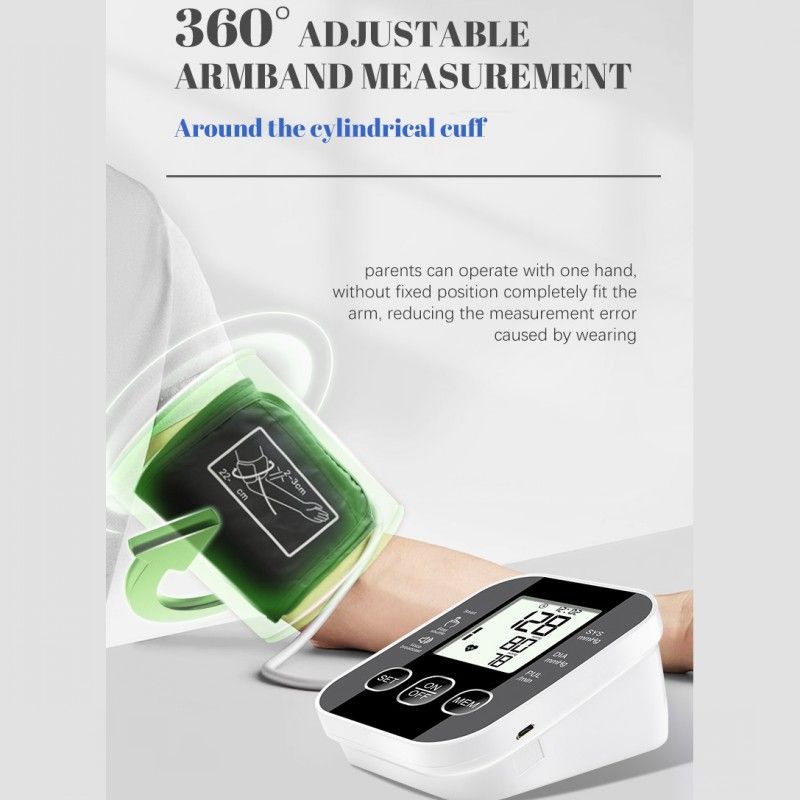 Blood Pressure Monitor Portable LCD Digital Portable Automatic Tonometer Voice Broadcast