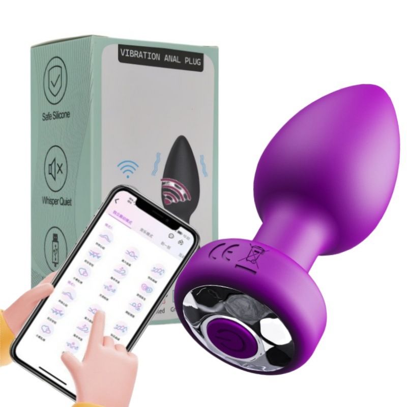 Smart Anal Plug APP Vibrator Wireless Remote Control Butt Plug Vibrating Male Prostate Massage Waterproof Rechargeable Silicone Adult Sex Toy for Men Women Couples