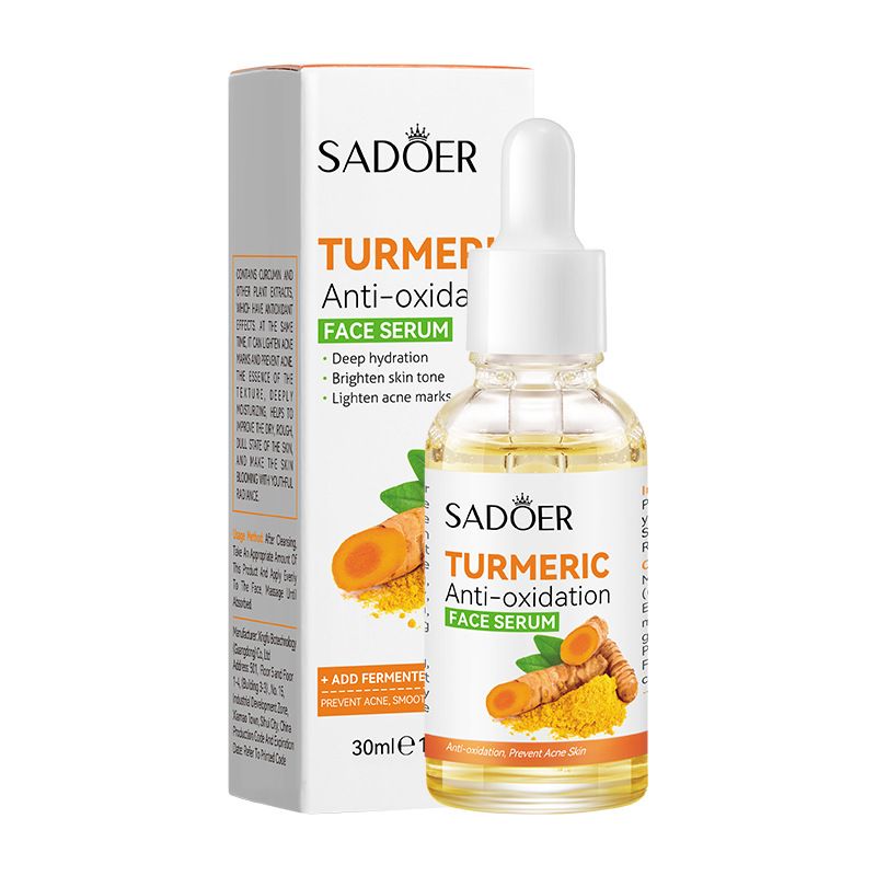 SADOER 10PCS Skin Care Set Turmeric Antioxygen Acne Hydrating Repair Set Face Toner + Face Serum + SADOER Face Cleanser + Eye Cream + 6PCS SADOER Face Mask