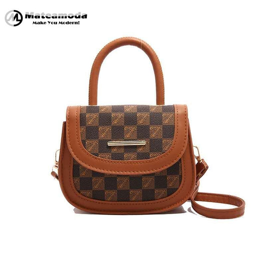 Mateamoda Mini Checkered Crossbody Bag with Top Handle Handbag