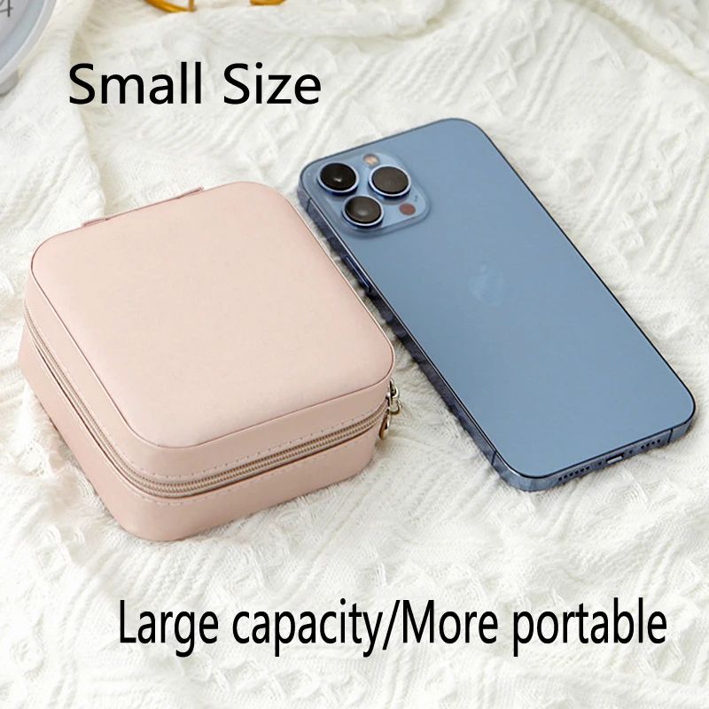 Mini Jewelry Storage Box Portable Home Travel Earrings Necklace Storage Case for Women Ring Organizer PU Leather Display Case