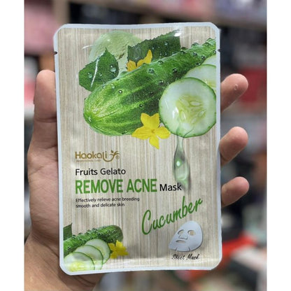 10Pcs Cucumber Facial Mask Sheet Fruits Gelato Soothing Face Mask -10 Sheets