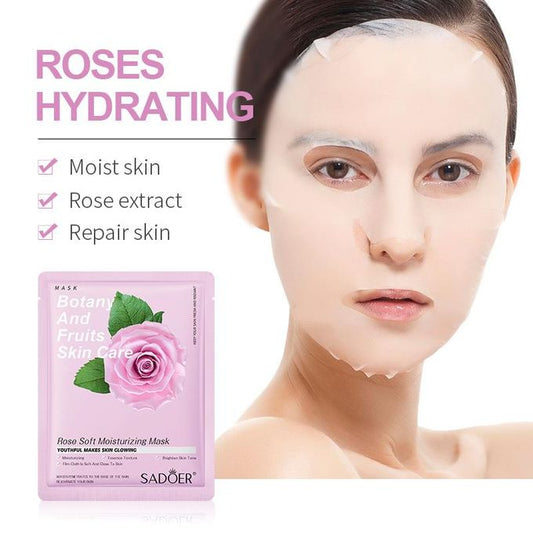 Rose Soft Moisturizing Facial Facial Sheet Mask Tissue Face Mask Fruit Extract