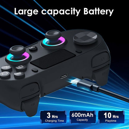 P4 Game Controller Wireless Bluetooth PC Joystick Six-axis Dual Four-vibration Gamepad Console With Light Game Console Game Pad For Android IOS Phone PC Tablet TV Box Game Accessories