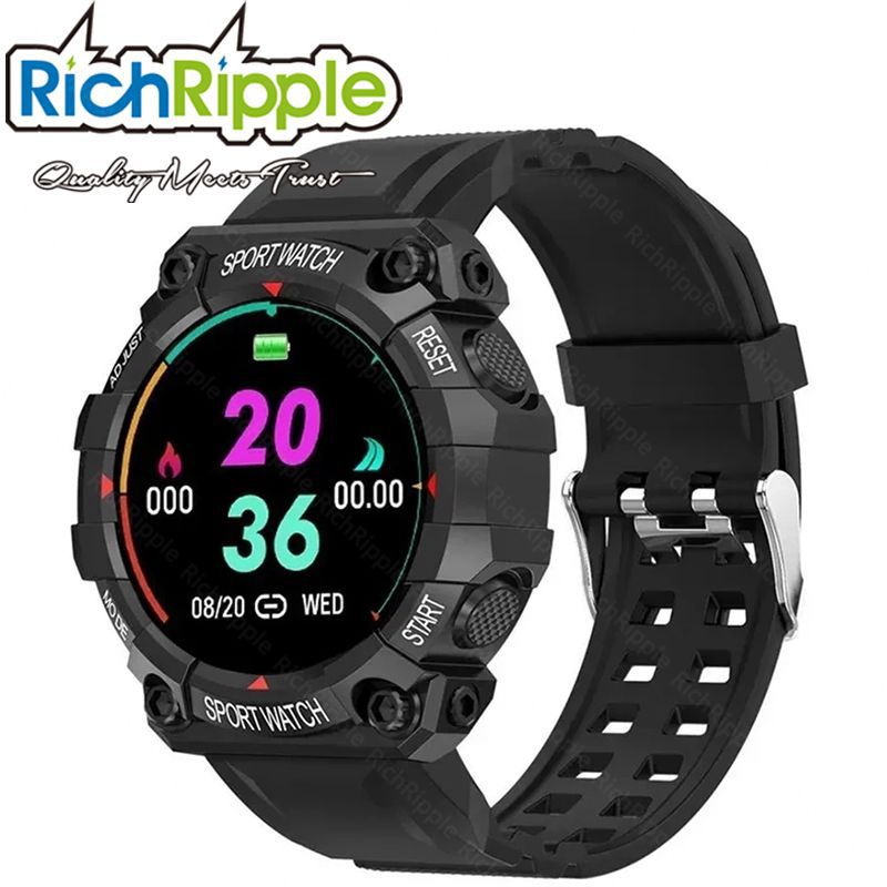 RichRipple FD68S Smart Watch For Men Women Outdoor Sports Waterproof Fitness Tracker Heart Rate Blood Monitor Bluetooth Smart Watch For IOS Android
