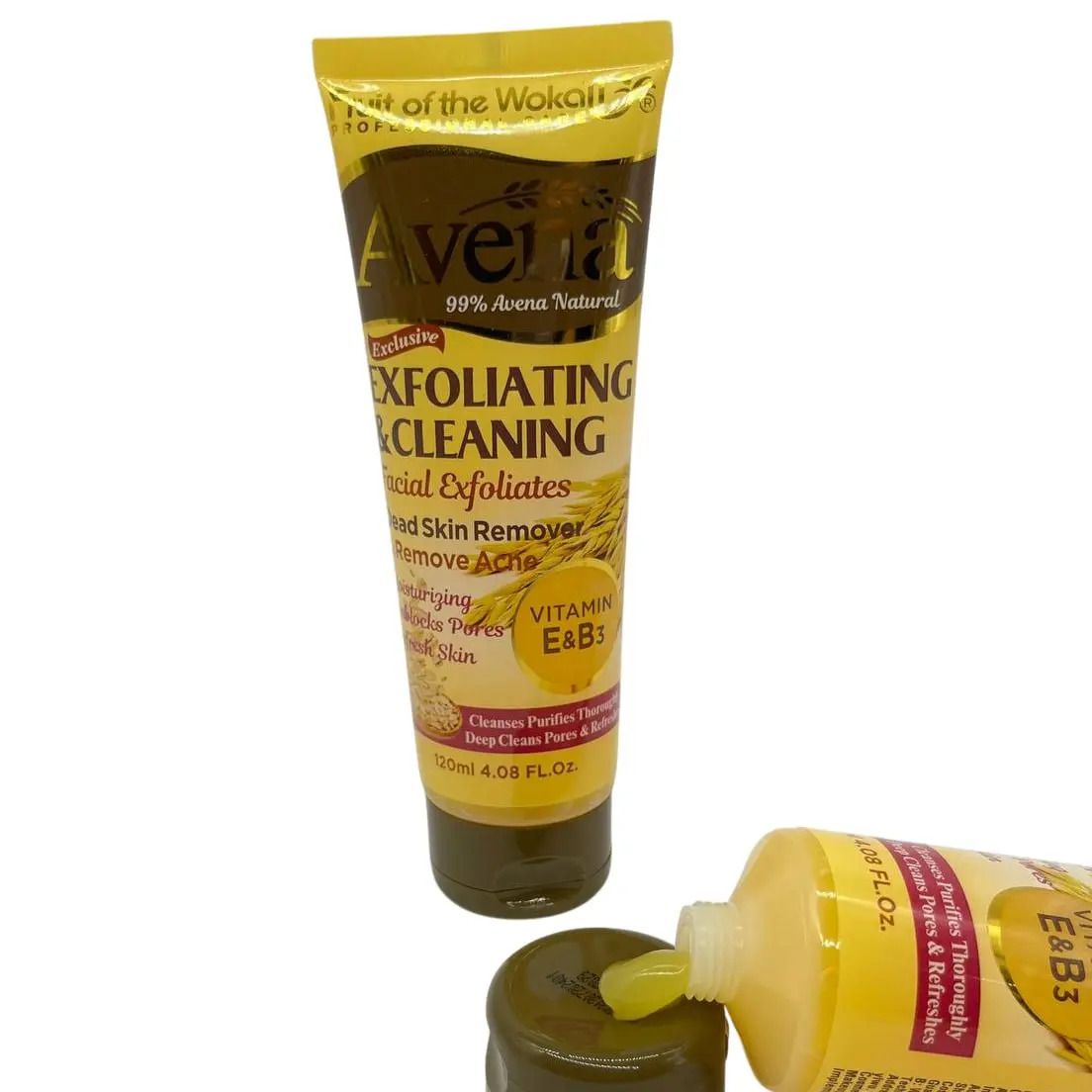 Fruit Of The Wokali Avena Exfoliating Face and Body Scrub Exfoliates Dead Skin Cells Leaving Your Skin Smooth and Soft Removes and Clears Acne Improve Skin Tone Face Scrubs