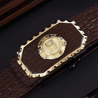 New Men Belts High Quality Leopard Belt Success Men Belt Business Automatic Buckle Fashion Trend Casual All-match Belt Men Accessories