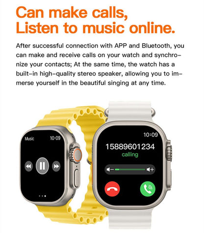 RichRipple U9 Ultra Smart Watch Strap 49mm 2.01 Inch Full Touch Screen Sports Fitness Watch IP68 Waterproof Bluetooth Smart Watch