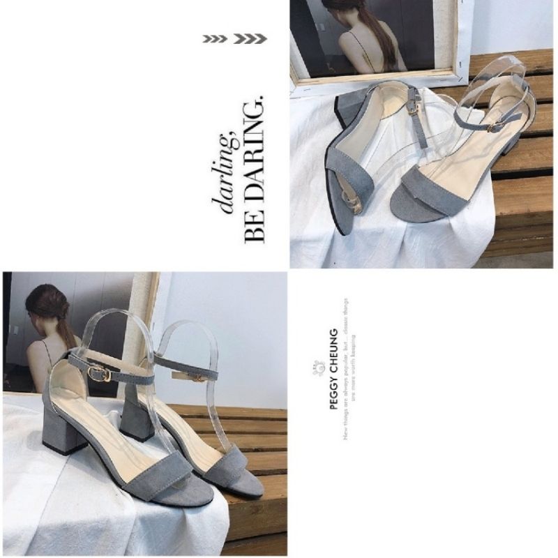 Shoes Women Shoes Heels Sandals Ladies Shoes Mid Heel Classic Buckle Famale Shoes On Sale