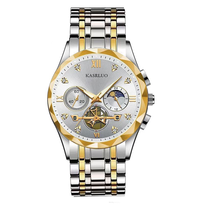 New multifunctional men's quartz watch versatile trendy waterproof luminous watch six-pin timing casual trendy men's alloy men's watch