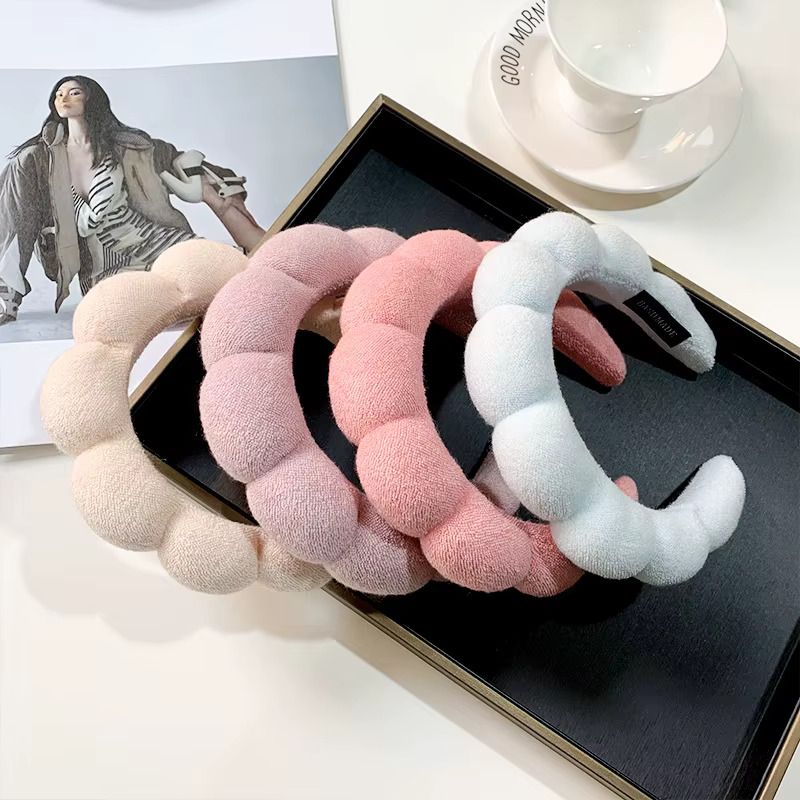 3pc set Spa Headband and Wristbands for Washing Face/makeup Absorbent Sponge and cuff Headband for Women's skin care routine Head band and Wrist bands pack