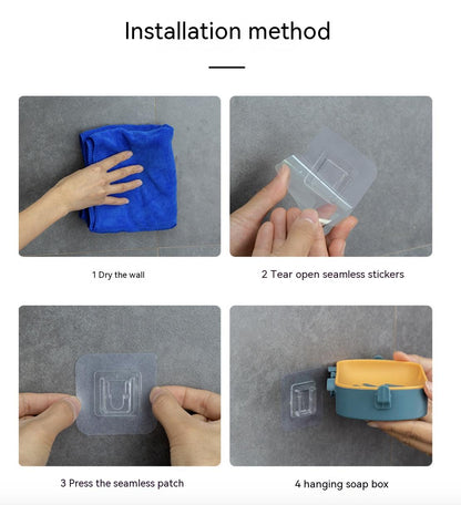 Wall-Mounted Soap Box With Hooks Soap Dish soap holder