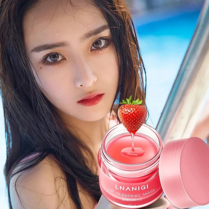 3g South Korea Lip Sleep Mask Night Sleep Maintenance Moisturizing Lip Gloss Bleach Cream Nourishing Lip Care Strawberry