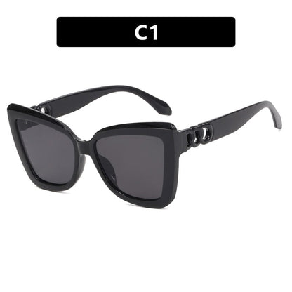 .Irregular Chain Cat Eye Shades Vintage Sun Glasses