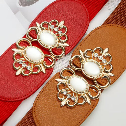 Women's Elastic Lady's Belf Women's Elastic Belt Fashion Elastic Wide Waist Seal New Casual Dress Versatile Decoration Trouser Belt