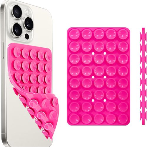 Silicone Suction Cup Phone Case Mount Double Sided, Phone Accessories Hands-Free Strong Grip Holder for Selfies and Videos, Silicon Phone Stand Fits for iPhone and Android, 1pcs