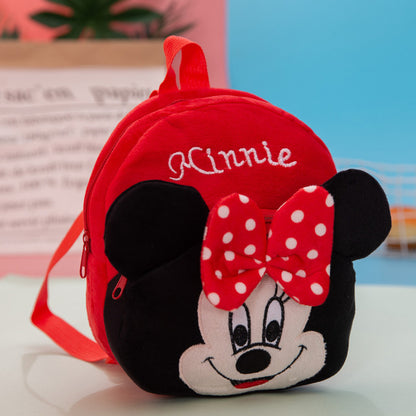 3D Cute Cartoon Animal Design Plush Backpack Kindergarten Children's Bag Disney Minnie Kids Baby School Bag