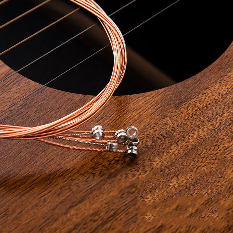 6 PCS Guitar Strings Acoustic Guitar Strings Steel Core Rust Proof String with Coated Phosphor Copper For High Moderate Hardness