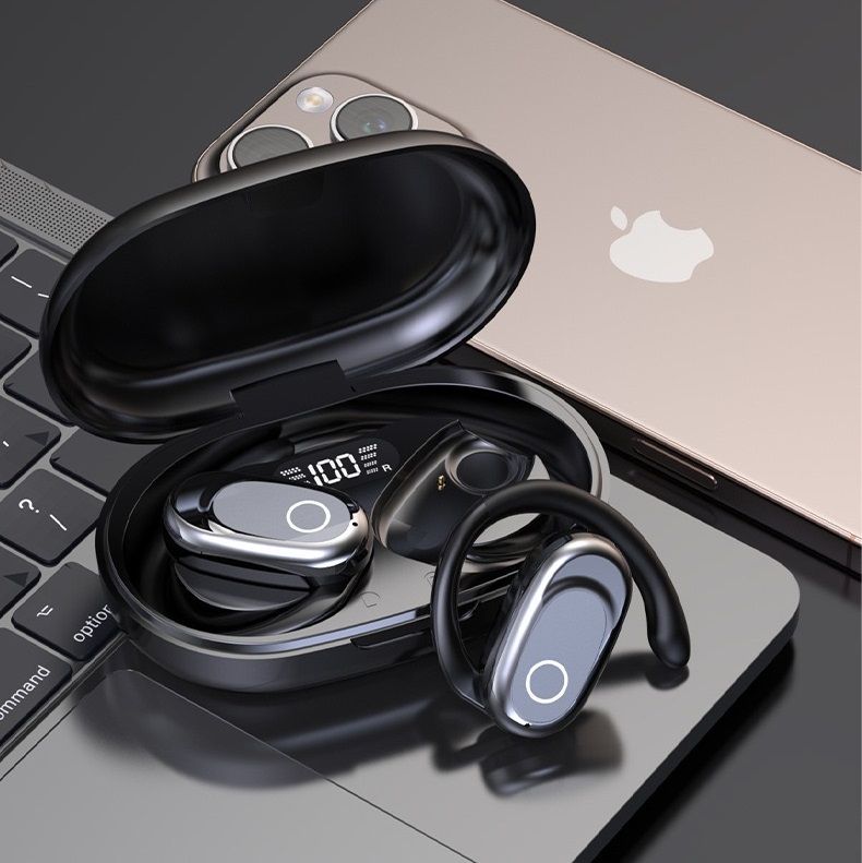 Wireless Bluetooth Earbuds Berlin Voice Ear Hanging OWS Adjustable Non In Ear Noise Reduction Earphones TWS Rotating 130 ° Unisex 360 ° Innovative Fit For All Smartphones