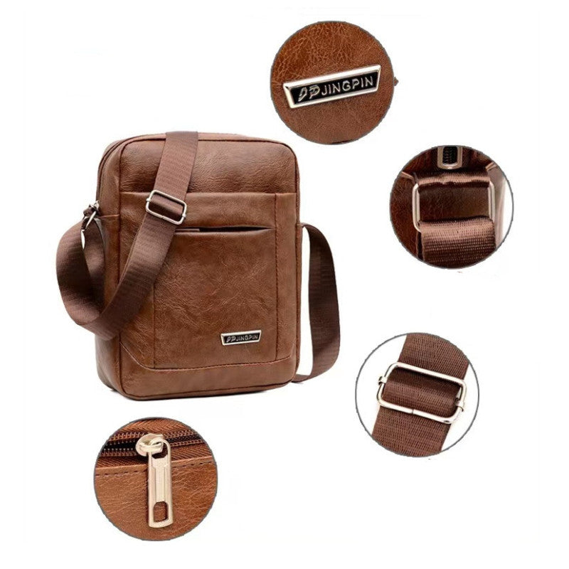 Men's Bag New Large Capacity Single Shoulder Bag Pu Business Men's Messenger Bag Men's Single Shoulder Backpack