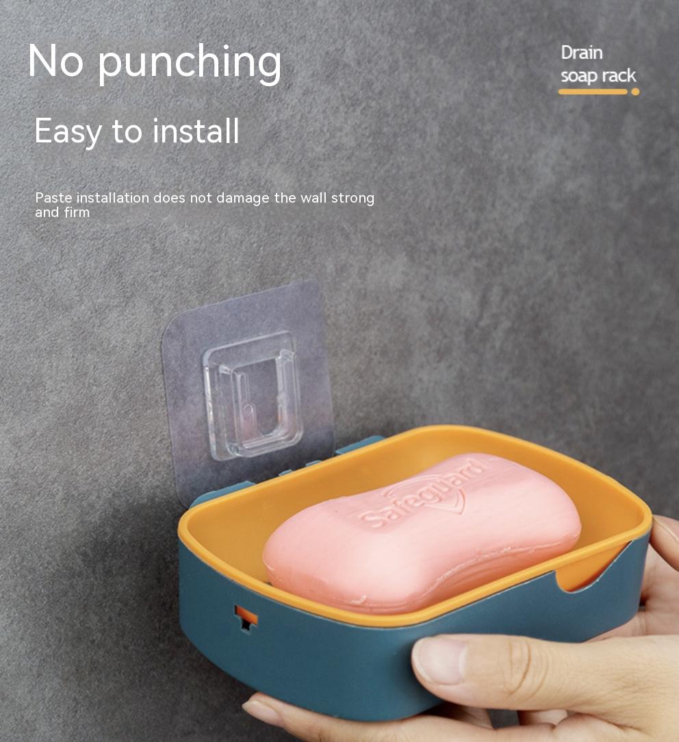 Wall-Mounted Soap Box With Hooks Soap Dish soap holder