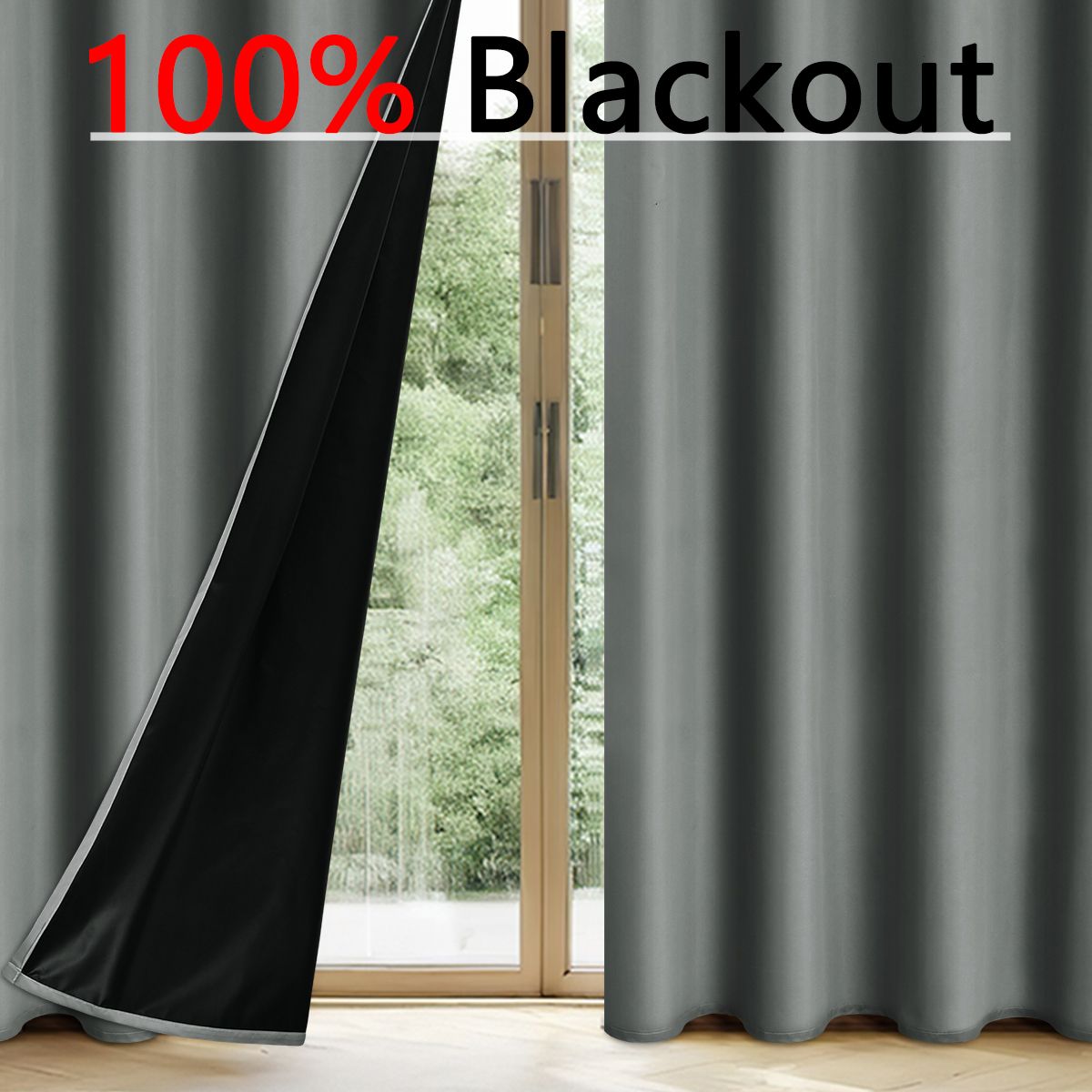 2PCS Solid Blackout Curtains With Coated Insulated Lining Curtains For Living Room Bedroom Home Decor Room Decoration