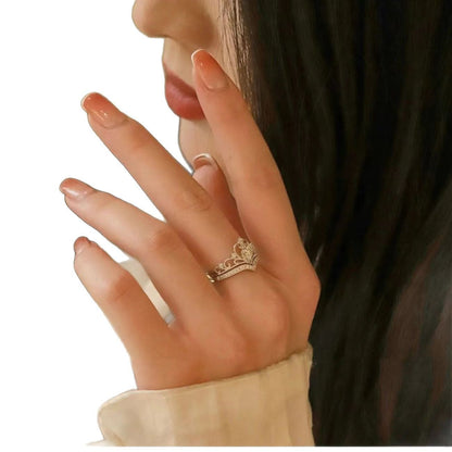 2-piece ring set Open Ring Crown Ring I am the Queen's Ring Unique personality Women's Rings Can be worn on any finger