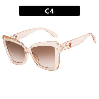 .Irregular Chain Cat Eye Shades Vintage Sun Glasses