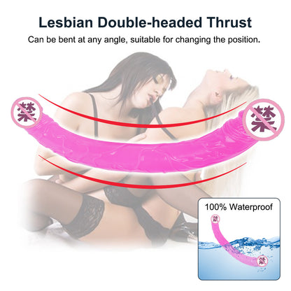 HW A-line transparent crystal simulation female penis double headed double use lesbian female interest masturbation appliance female