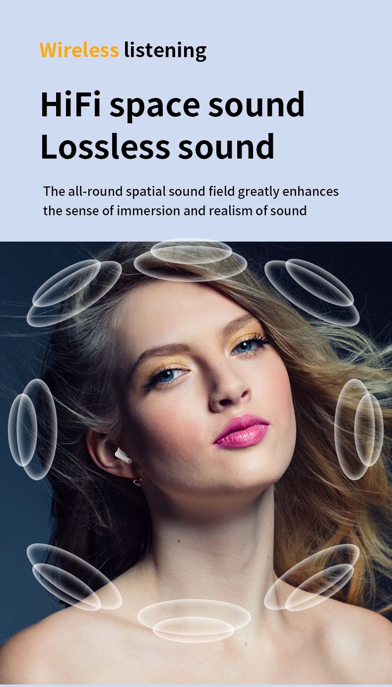 Bluetooth Earphone Super Long Battery Life Waterproof Noise Reduction Earbuds Digital Display Douch 5.3 TWS In-Ear Earpods Sports Binaural Stereo Wireless Earphones For Android & IOS Smart Phones