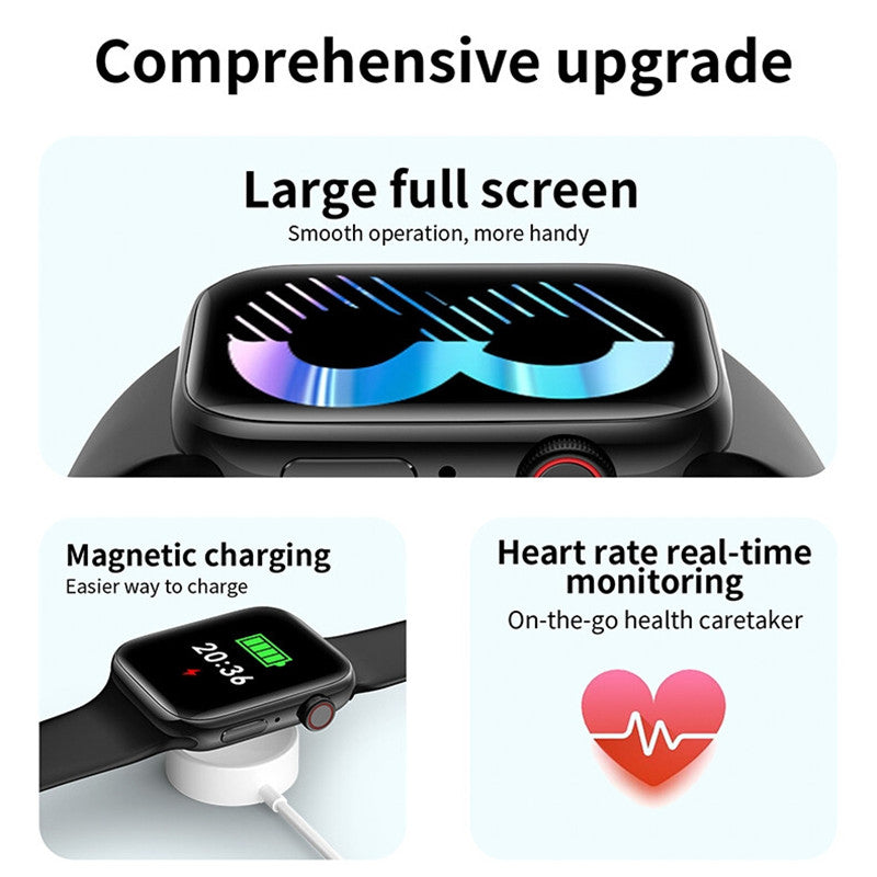RichRipple New Smart Watch Series Max Smartwatch Bluetooth Call wireless charging Fitness Tracker, Blood Oxygen & ECG Apps, Always-On Retina Display, Water Resistant