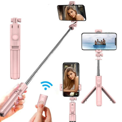 Wireless Selfie Stick Tripod Stand with Light Bluetooth Remote Extendable Tripod for iPhone Mobile Phone Tiktok Live Streaming